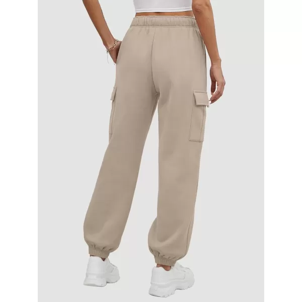 imageATHMILE Womens Cargo Sweatpants Oversized Fleece Joggers Fall Fashion Outfits Y2k Clothes 2024 with PocketsCoffeegrey
