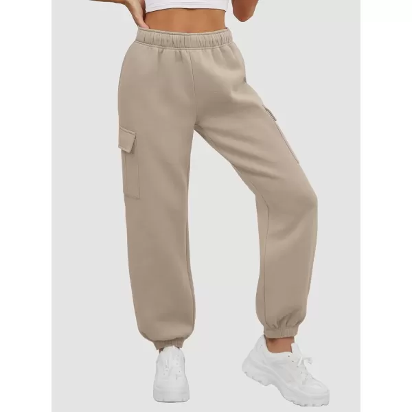 imageATHMILE Womens Cargo Sweatpants Oversized Fleece Joggers Fall Fashion Outfits Y2k Clothes 2024 with PocketsCoffeegrey