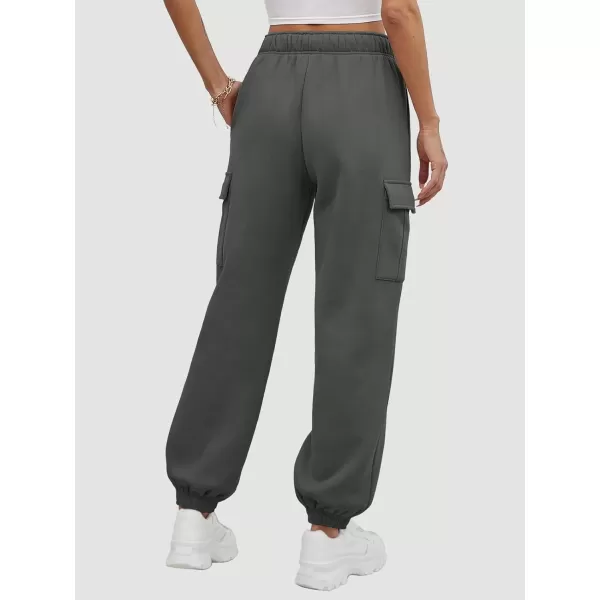 imageATHMILE Womens Cargo Sweatpants Oversized Fleece Joggers Fall Fashion Outfits Y2k Clothes 2024 with PocketsBlackgray