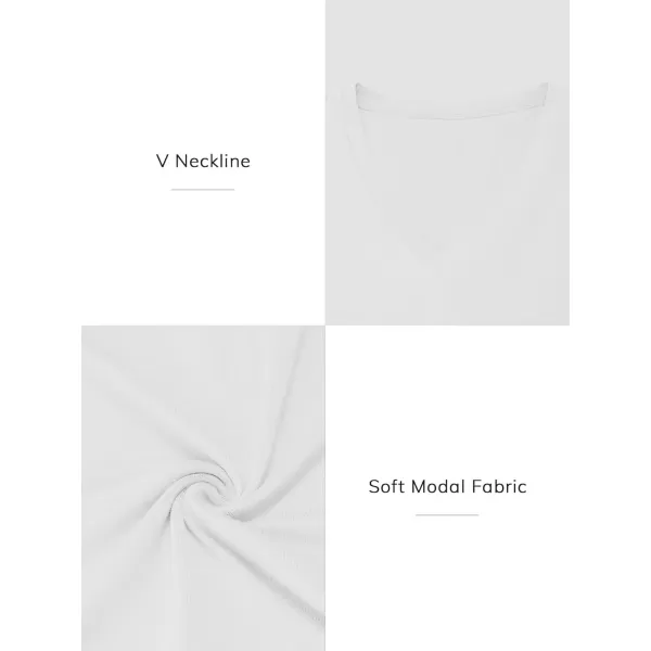 imageATHMILE Womens Deep V Neck Short Sleeve Slim Fit T Shirt Tops TeeWhite