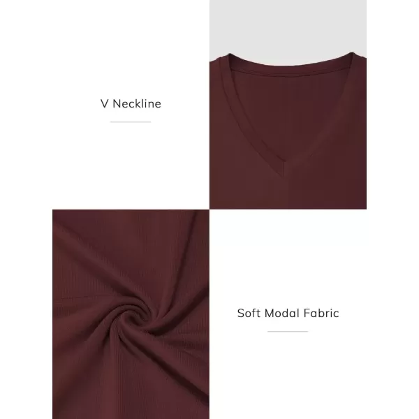 imageATHMILE Womens Deep V Neck Short Sleeve Slim Fit T Shirt Tops TeeWinered
