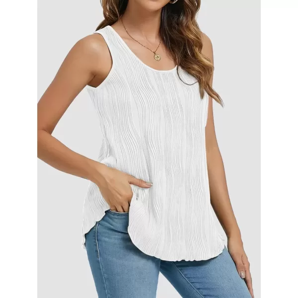imageATHMILE Womens Dressy Business Casual Tank Tops Summer Sleeveless Trendy Spring Blouses Flowy Work ShirtsWhite