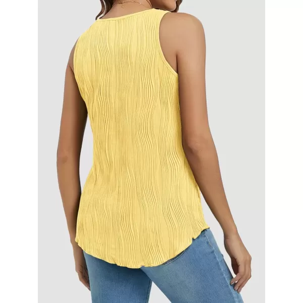 imageATHMILE Womens Dressy Business Casual Tank Tops Summer Sleeveless Trendy Spring Blouses Flowy Work ShirtsYellow
