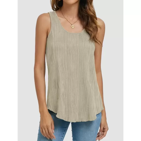 imageATHMILE Womens Dressy Business Casual Tank Tops Summer Sleeveless Trendy Spring Blouses Flowy Work ShirtsApricot