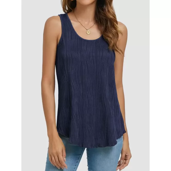 imageATHMILE Womens Dressy Business Casual Tank Tops Summer Sleeveless Trendy Spring Blouses Flowy Work ShirtsNavy