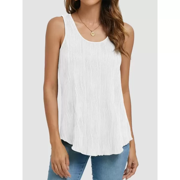 imageATHMILE Womens Dressy Business Casual Tank Tops Summer Sleeveless Trendy Spring Blouses Flowy Work ShirtsWhite