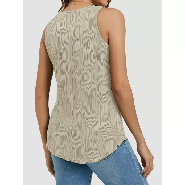 imageATHMILE Womens Dressy Business Casual Tank Tops Summer Sleeveless Trendy Spring Blouses Flowy Work ShirtsApricot