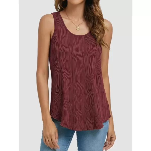 imageATHMILE Womens Dressy Business Casual Tank Tops Summer Sleeveless Trendy Spring Blouses Flowy Work ShirtsWine Red