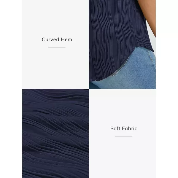 imageATHMILE Womens Dressy Business Casual Tank Tops Summer Sleeveless Trendy Spring Blouses Flowy Work ShirtsNavy