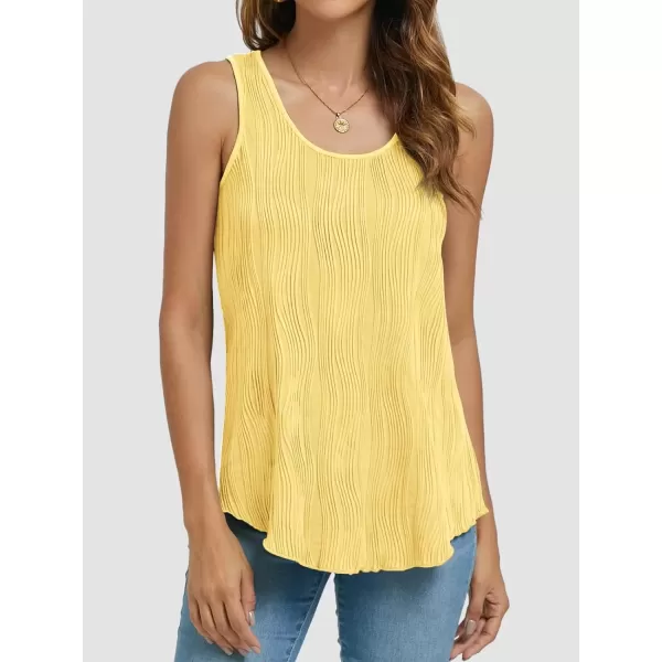 imageATHMILE Womens Dressy Business Casual Tank Tops Summer Sleeveless Trendy Spring Blouses Flowy Work ShirtsYellow