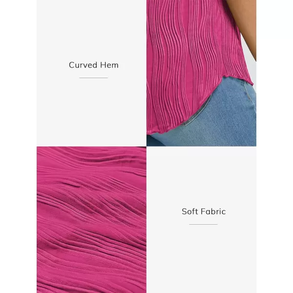imageATHMILE Womens Dressy Business Casual Tank Tops Summer Sleeveless Trendy Spring Blouses Flowy Work ShirtsHot Pink