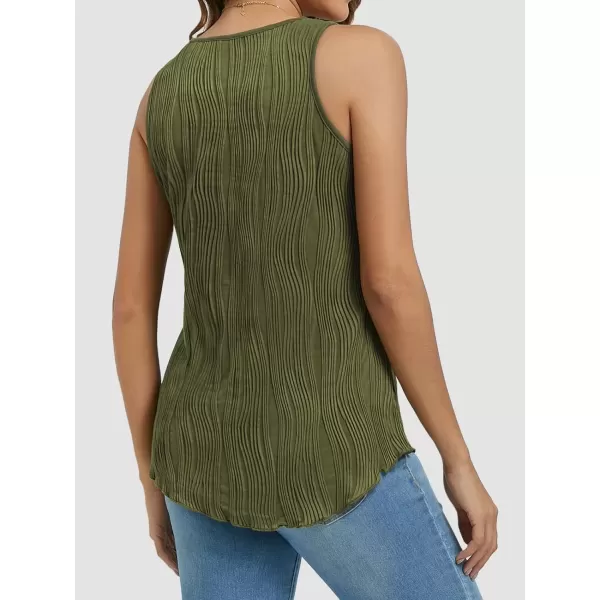 imageATHMILE Womens Dressy Business Casual Tank Tops Summer Sleeveless Trendy Spring Blouses Flowy Work ShirtsArmy Green