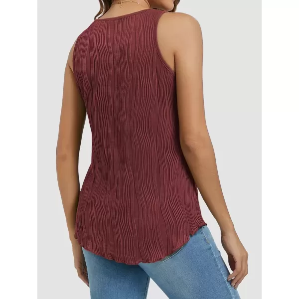 imageATHMILE Womens Dressy Business Casual Tank Tops Summer Sleeveless Trendy Spring Blouses Flowy Work ShirtsWine Red