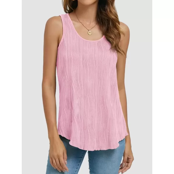 imageATHMILE Womens Dressy Business Casual Tank Tops Summer Sleeveless Trendy Spring Blouses Flowy Work ShirtsPink