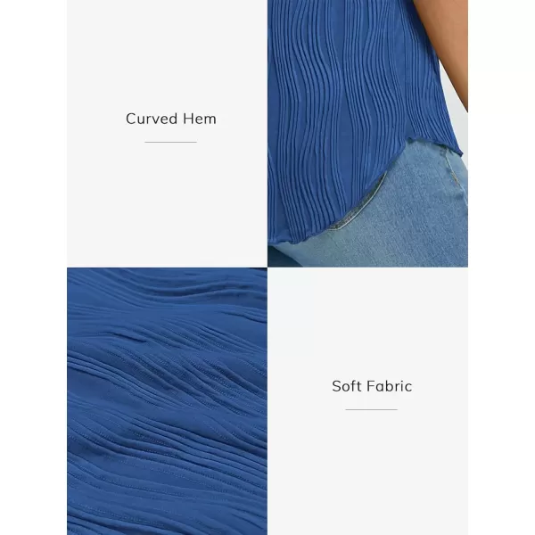 imageATHMILE Womens Dressy Business Casual Tank Tops Summer Sleeveless Trendy Spring Blouses Flowy Work ShirtsBlue