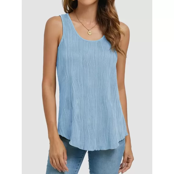 imageATHMILE Womens Dressy Business Casual Tank Tops Summer Sleeveless Trendy Spring Blouses Flowy Work ShirtsLightblue