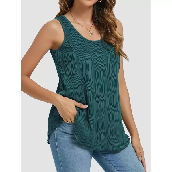 imageATHMILE Womens Dressy Business Casual Tank Tops Summer Sleeveless Trendy Spring Blouses Flowy Work ShirtsDark Blue