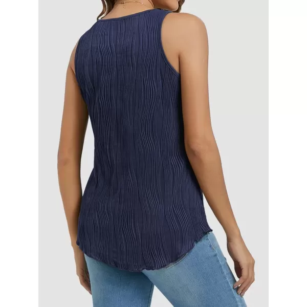imageATHMILE Womens Dressy Business Casual Tank Tops Summer Sleeveless Trendy Spring Blouses Flowy Work ShirtsNavy