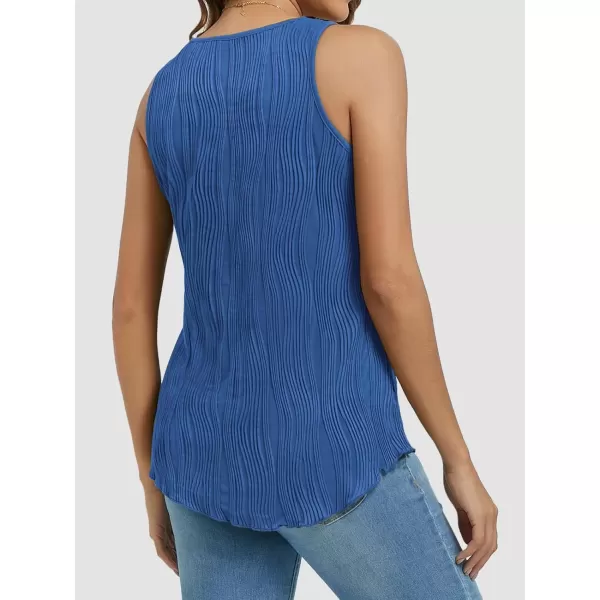 imageATHMILE Womens Dressy Business Casual Tank Tops Summer Sleeveless Trendy Spring Blouses Flowy Work ShirtsBlue