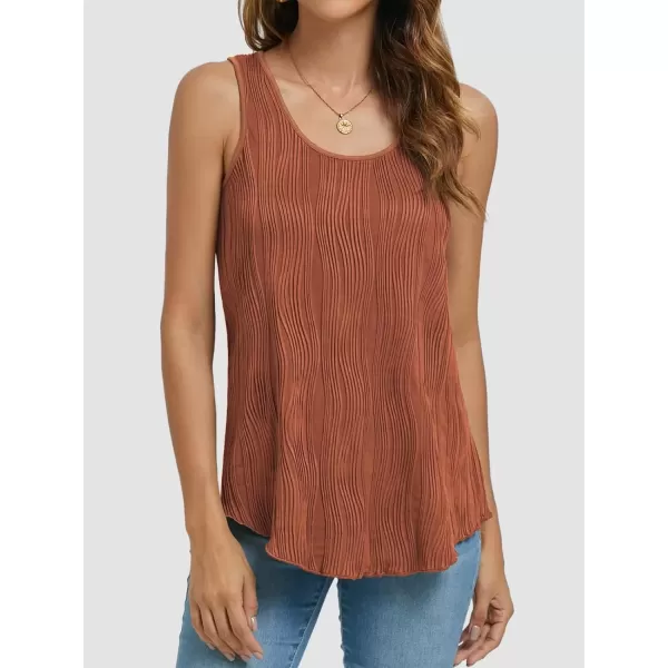 imageATHMILE Womens Dressy Business Casual Tank Tops Summer Sleeveless Trendy Spring Blouses Flowy Work ShirtsDark Orange