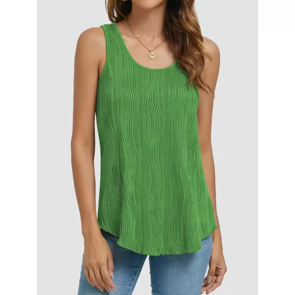 imageATHMILE Womens Dressy Business Casual Tank Tops Summer Sleeveless Trendy Spring Blouses Flowy Work ShirtsGreen
