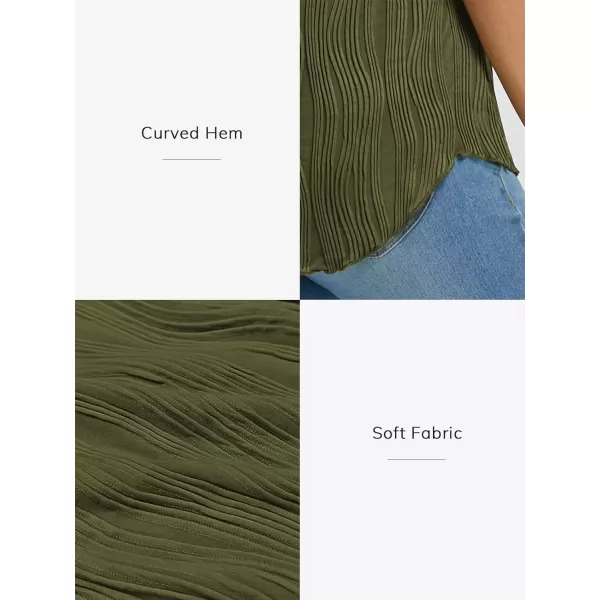imageATHMILE Womens Dressy Business Casual Tank Tops Summer Sleeveless Trendy Spring Blouses Flowy Work ShirtsArmy Green