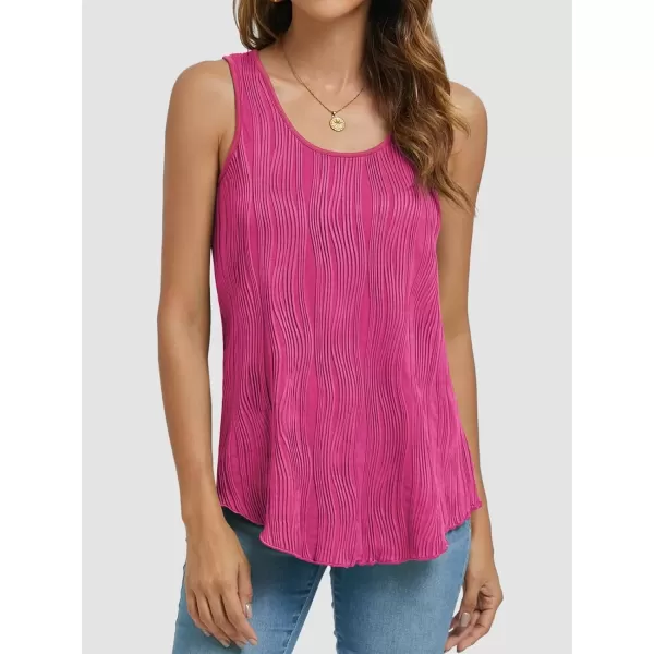 imageATHMILE Womens Dressy Business Casual Tank Tops Summer Sleeveless Trendy Spring Blouses Flowy Work ShirtsHot Pink