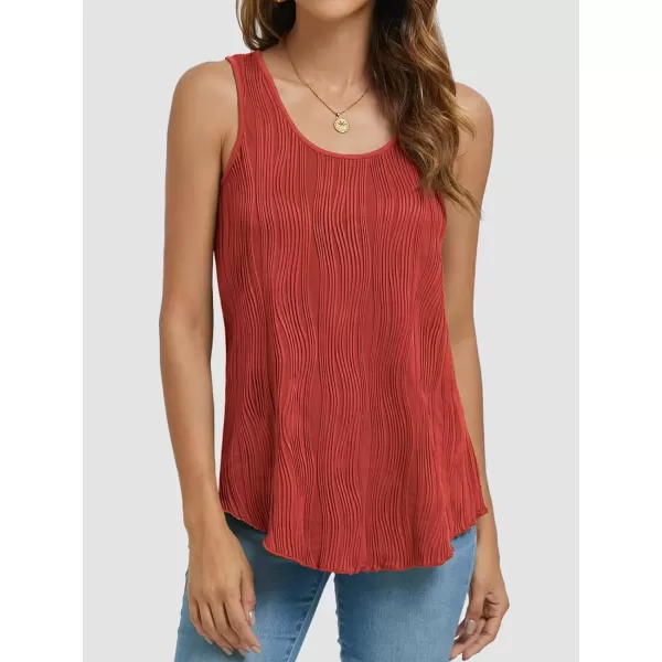 imageATHMILE Womens Dressy Business Casual Tank Tops Summer Sleeveless Trendy Spring Blouses Flowy Work ShirtsRed