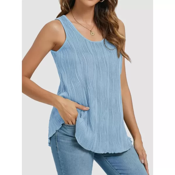 imageATHMILE Womens Dressy Business Casual Tank Tops Summer Sleeveless Trendy Spring Blouses Flowy Work ShirtsLightblue