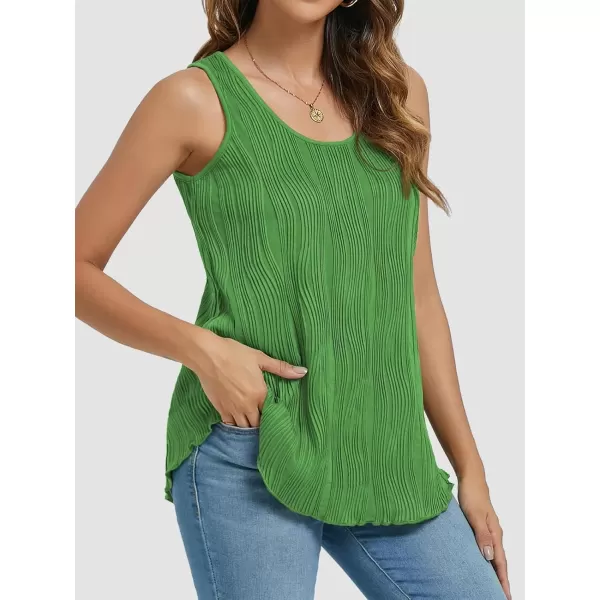 imageATHMILE Womens Dressy Business Casual Tank Tops Summer Sleeveless Trendy Spring Blouses Flowy Work ShirtsGreen