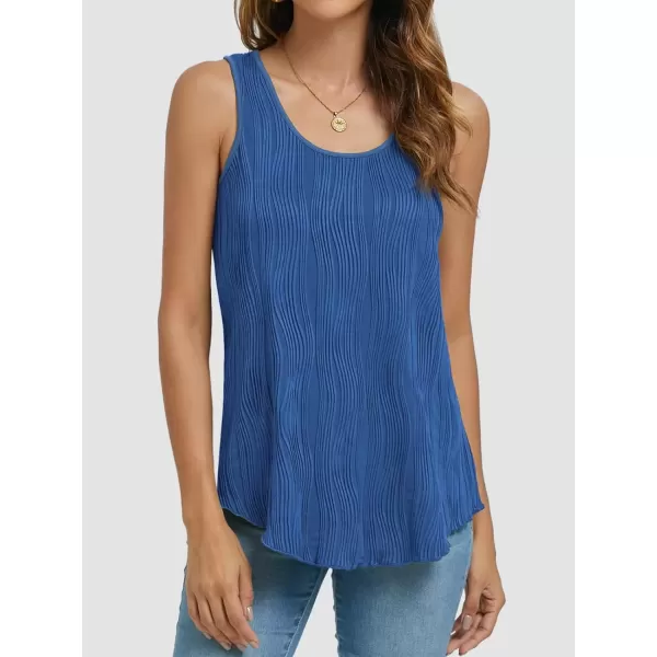 imageATHMILE Womens Dressy Business Casual Tank Tops Summer Sleeveless Trendy Spring Blouses Flowy Work ShirtsBlue