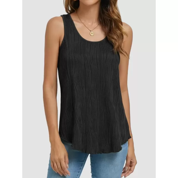 imageATHMILE Womens Dressy Business Casual Tank Tops Summer Sleeveless Trendy Spring Blouses Flowy Work ShirtsBlack