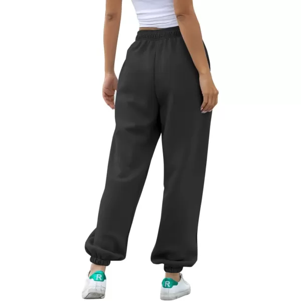 imageATHMILE Womens High Waisted Sweatpants Workout Active Joggers Pants Baggy Lounge BottomsBlack