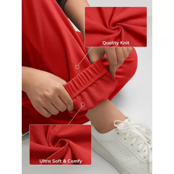 imageATHMILE Womens High Waisted Sweatpants Workout Active Joggers Pants Baggy Lounge BottomsRed