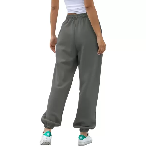 imageATHMILE Womens High Waisted Sweatpants Workout Active Joggers Pants Baggy Lounge BottomsDarkgrey