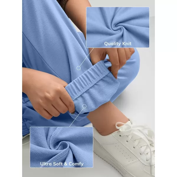 imageATHMILE Womens High Waisted Sweatpants Workout Active Joggers Pants Baggy Lounge BottomsLightblue