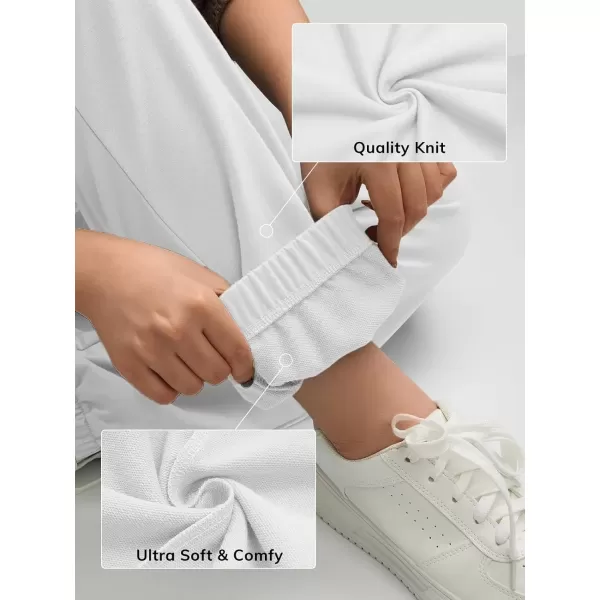 imageATHMILE Womens High Waisted Sweatpants Workout Active Joggers Pants Baggy Lounge BottomsWhite
