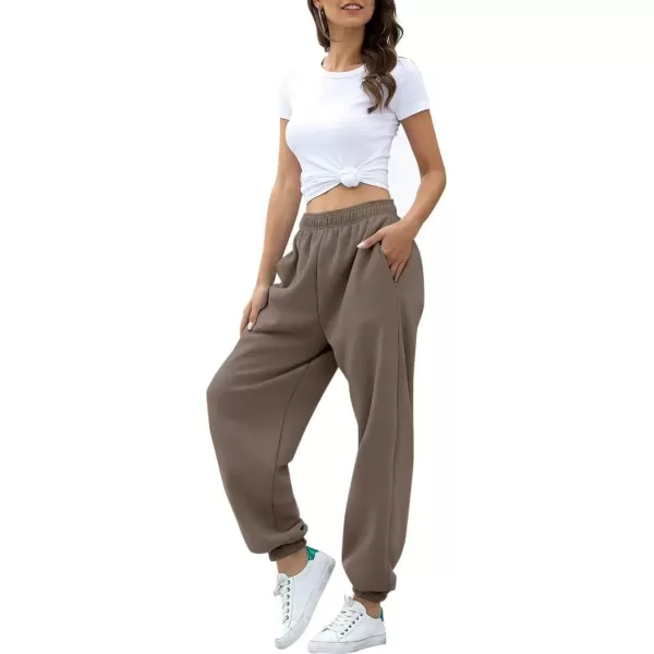 imageATHMILE Womens High Waisted Sweatpants Workout Active Joggers Pants Baggy Lounge BottomsCoffeegrey