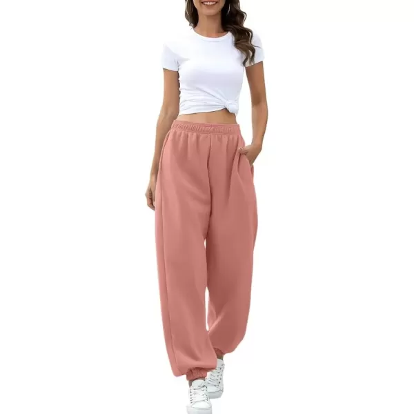 imageATHMILE Womens High Waisted Sweatpants Workout Active Joggers Pants Baggy Lounge BottomsPink