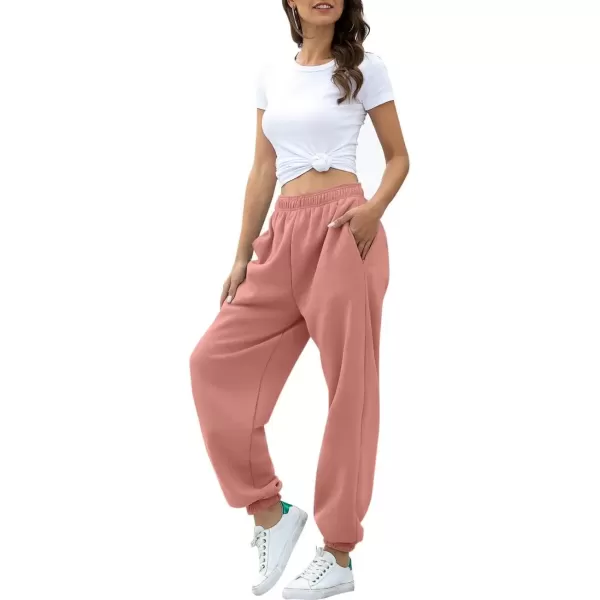imageATHMILE Womens High Waisted Sweatpants Workout Active Joggers Pants Baggy Lounge BottomsPink