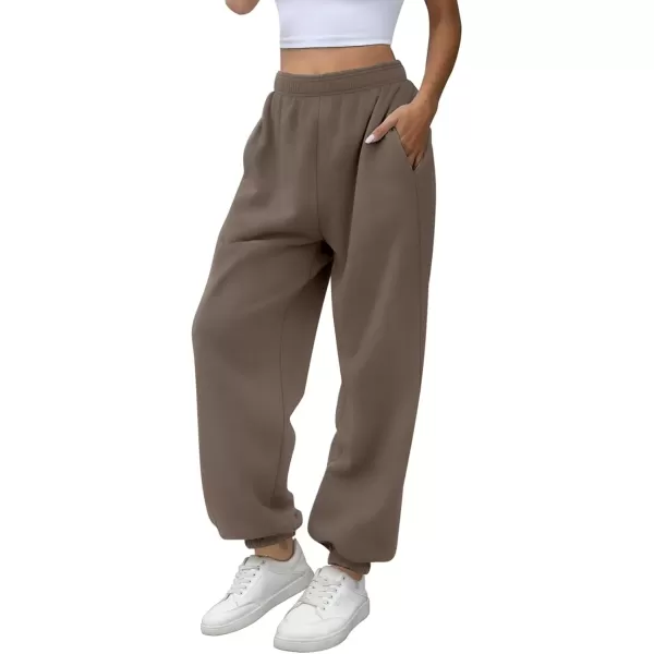 imageATHMILE Womens High Waisted Sweatpants Workout Active Joggers Pants Baggy Lounge BottomsCoffeegrey