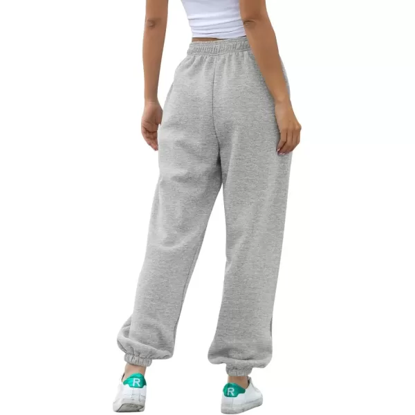 imageATHMILE Womens High Waisted Sweatpants Workout Active Joggers Pants Baggy Lounge BottomsGrey