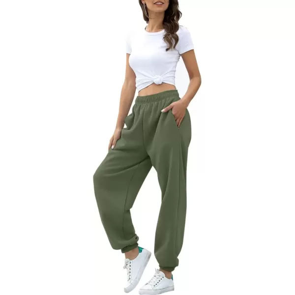 imageATHMILE Womens High Waisted Sweatpants Workout Active Joggers Pants Baggy Lounge BottomsGreygreen
