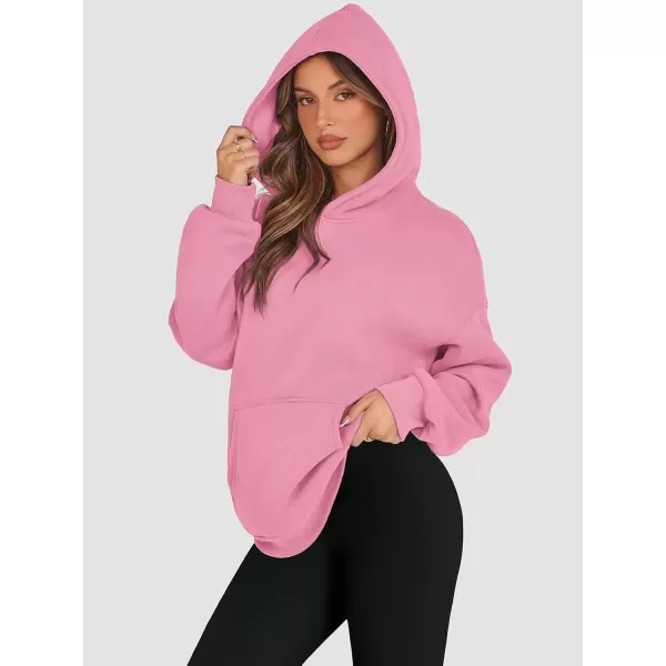 imageATHMILE Womens Oversized Hoodies Fleece Sweatshirts Long Sleeve Sweaters Pullover Fall Clothes with PocketPink