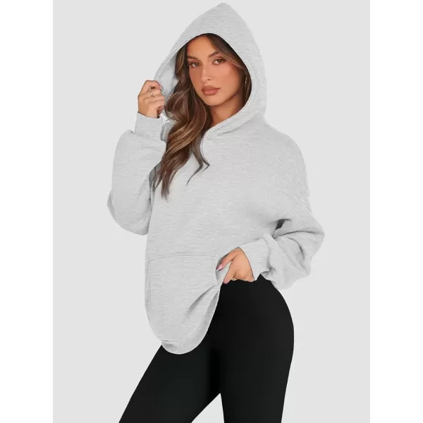 imageATHMILE Womens Oversized Hoodies Fleece Sweatshirts Long Sleeve Sweaters Pullover Fall Clothes with PocketGrey