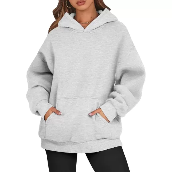 imageATHMILE Womens Oversized Hoodies Fleece Sweatshirts Long Sleeve Sweaters Pullover Fall Clothes with PocketGrey
