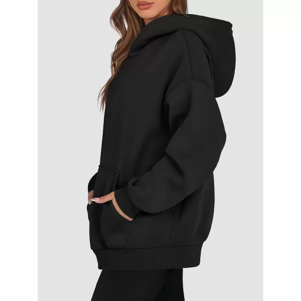 imageATHMILE Womens Oversized Hoodies Fleece Sweatshirts Long Sleeve Sweaters Pullover Fall Clothes with PocketBlack