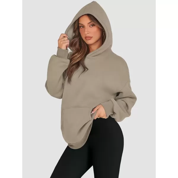 imageATHMILE Womens Oversized Hoodies Fleece Sweatshirts Long Sleeve Sweaters Pullover Fall Clothes with PocketCoffee Grey