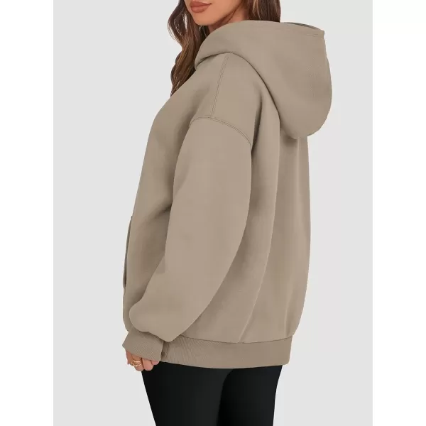 imageATHMILE Womens Oversized Hoodies Fleece Sweatshirts Long Sleeve Sweaters Pullover Fall Clothes with PocketCoffee Grey
