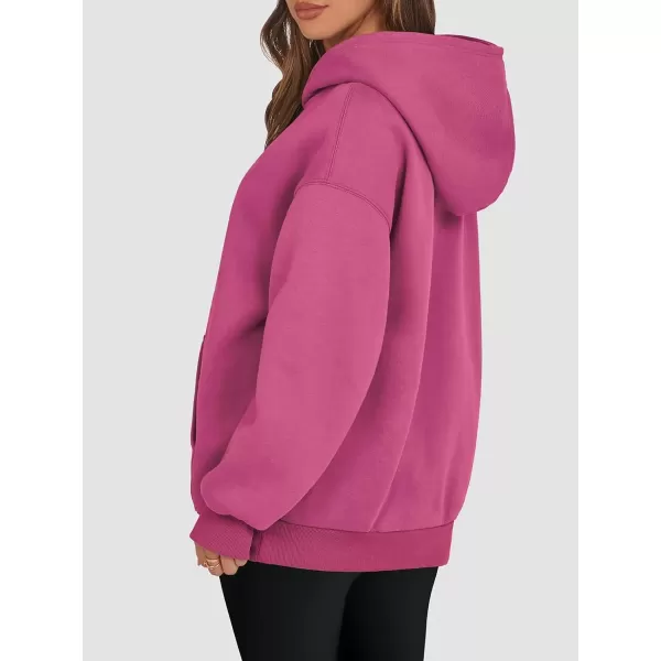 imageATHMILE Womens Oversized Hoodies Fleece Sweatshirts Long Sleeve Sweaters Pullover Fall Clothes with PocketHot Pink